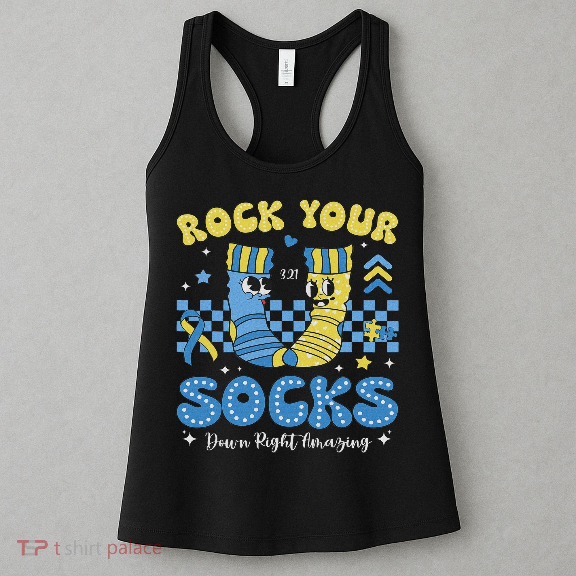 Rock Your Socks Down Syndrome Awareness Sped Teacher Women Women's Tank Top