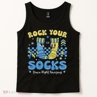 Rock Your Socks Down Syndrome Awareness Sped Teacher Women Tank Top thumb 2