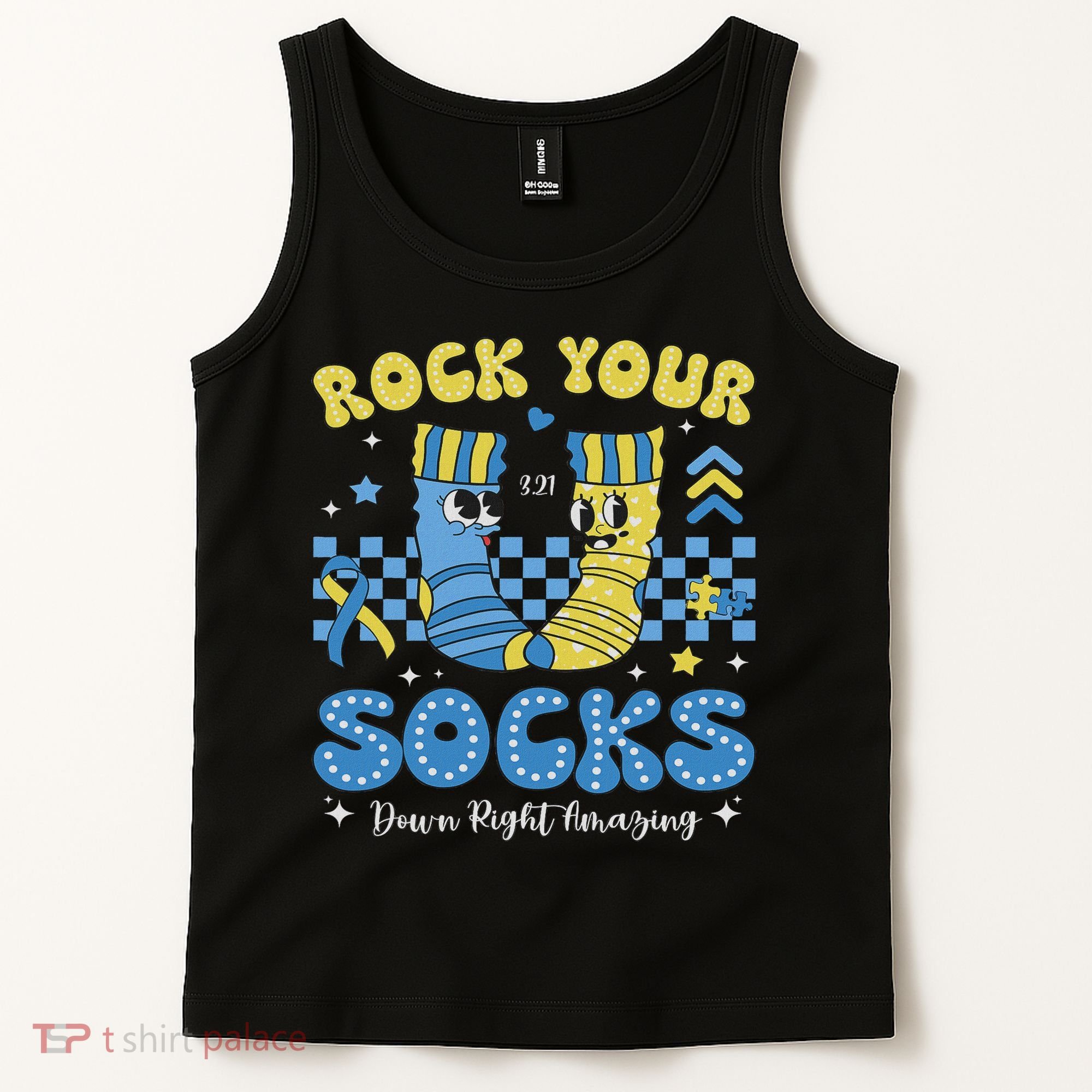 Rock Your Socks Down Syndrome Awareness Sped Teacher Women Tank Top