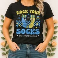 Rock Your Socks Down Syndrome Awareness Sped Teacher Women Women's T-Shirt thumb 2