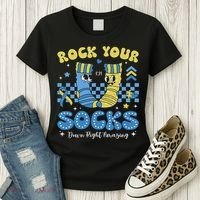 Rock Your Socks Down Syndrome Awareness Sped Teacher Women Women's T-Shirt thumb 3