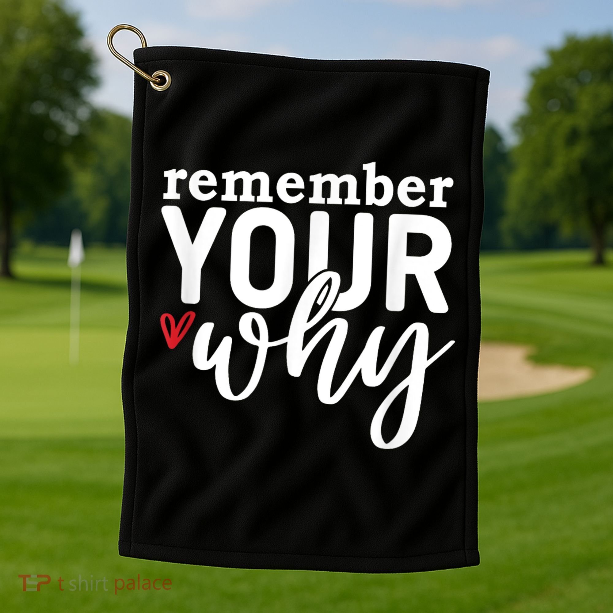 Remember Your Why Inspirational Golf Towel