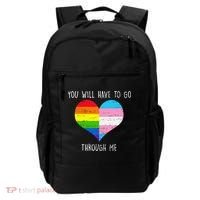 Retro You Will Have To Go Through Me Lgbtq Transg Backpack thumb 0