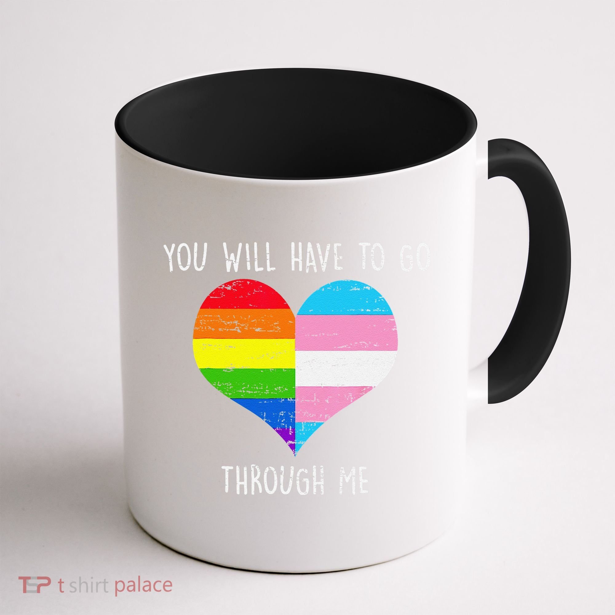 Retro You Will Have To Go Through Me Lgbtq Transg Coffee Mug