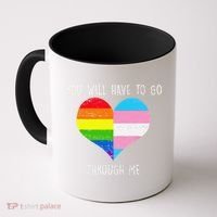 Retro You Will Have To Go Through Me Lgbtq Transg Coffee Mug thumb 0