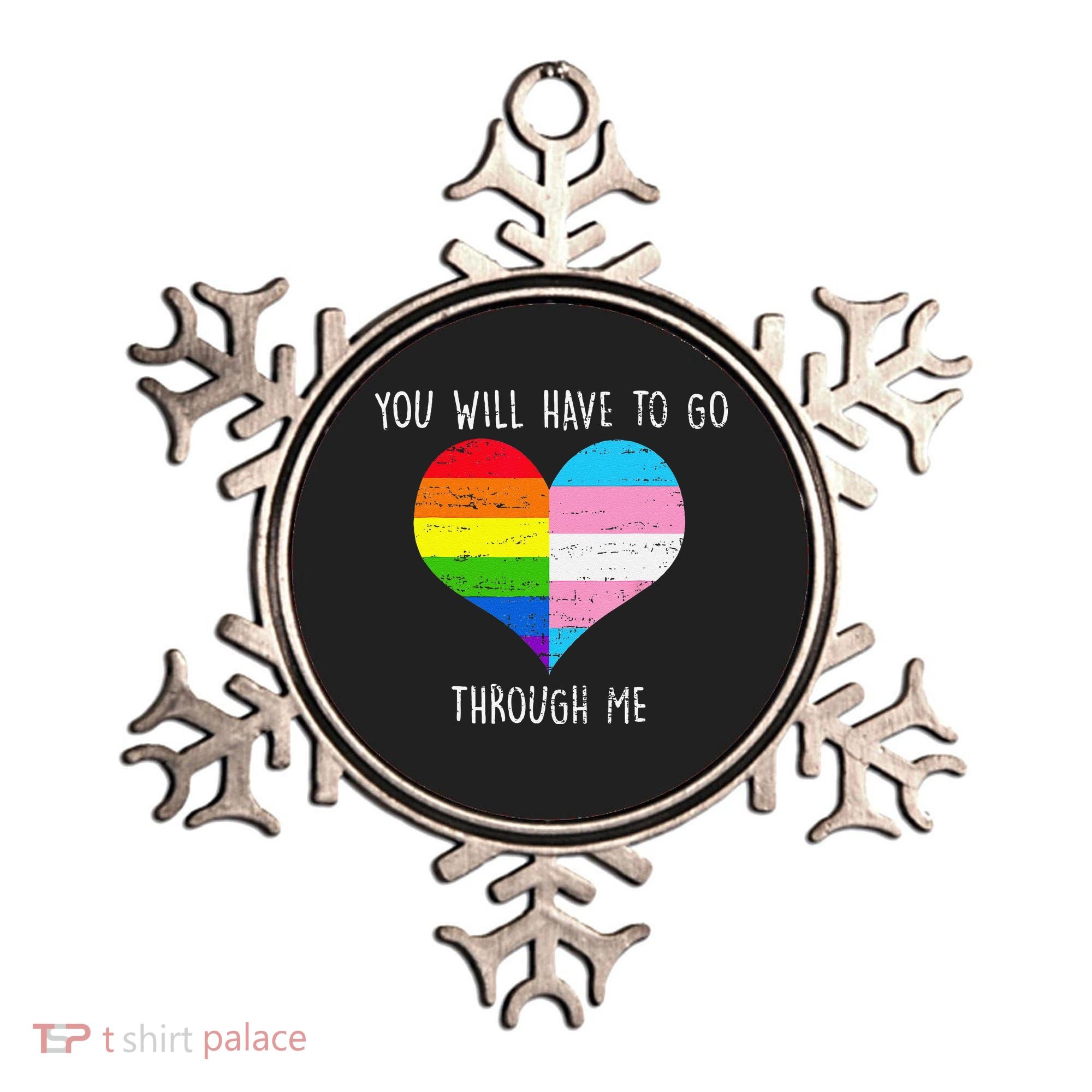 Retro You Will Have To Go Through Me Lgbtq Transg Ornament