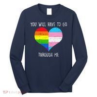 Retro You Will Have To Go Through Me Lgbtq Transg Long Sleeve Shirt thumb 0