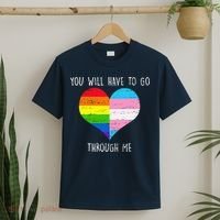 Retro You Will Have To Go Through Me Lgbtq Transg T-Shirt thumb 2