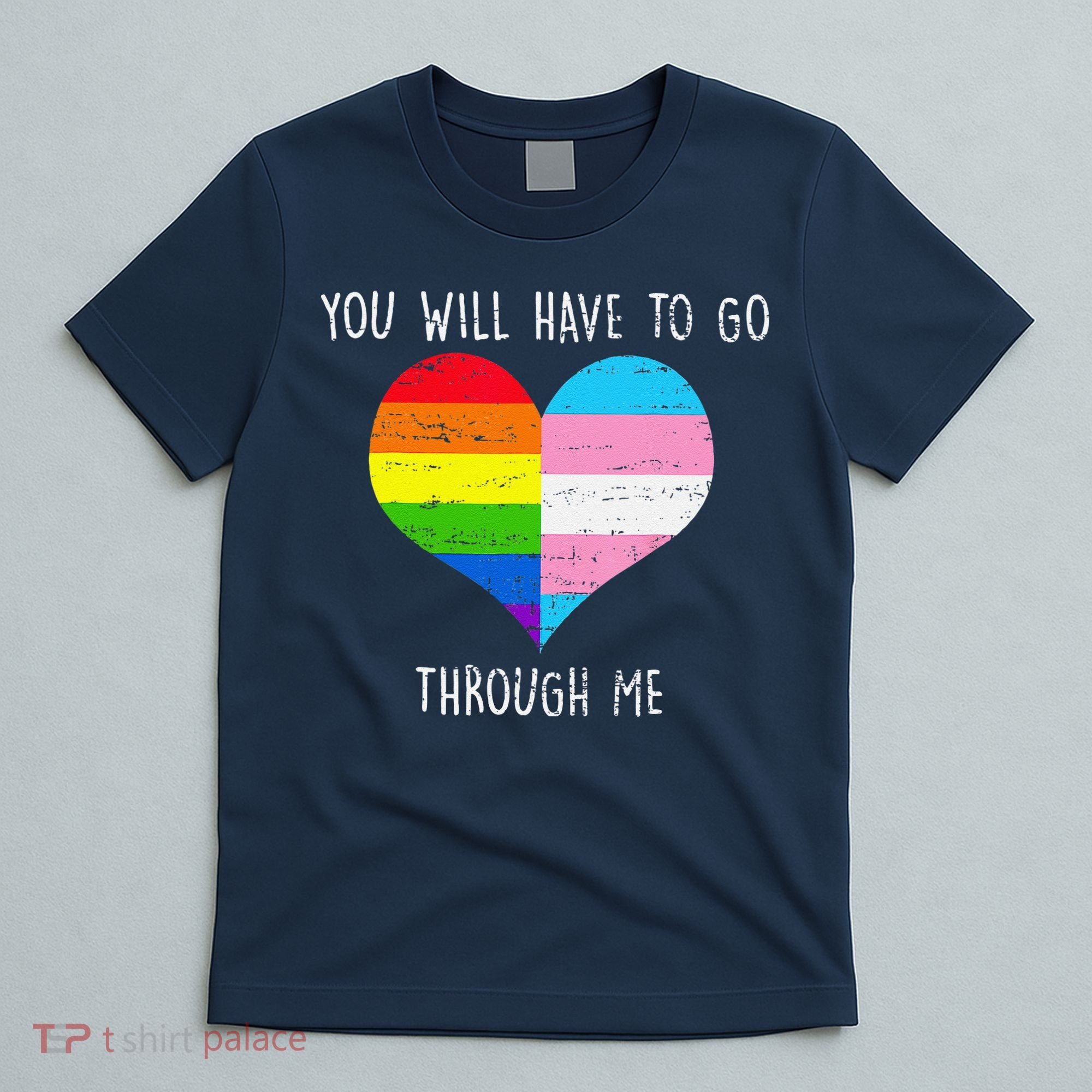 Retro You Will Have To Go Through Me Lgbtq Transg T-Shirt