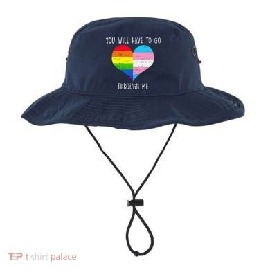 Retro You Will Have To Go Through Me Lgbtq Transg Bucket Hat