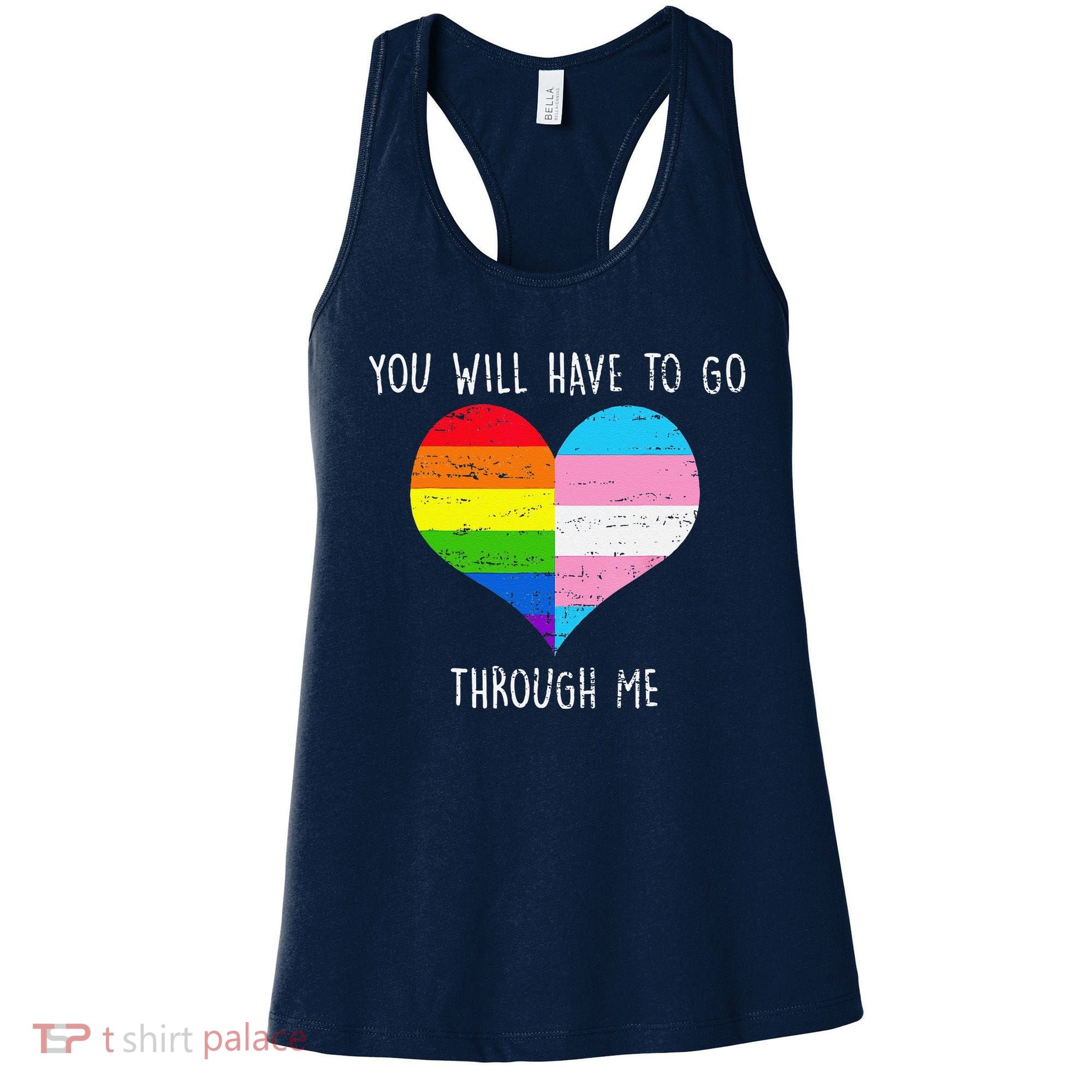 Retro You Will Have To Go Through Me Lgbtq Transg Women's Tank Top