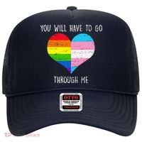 Retro You Will Have To Go Through Me Lgbtq Transg Hat thumb 0