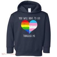 Retro You Will Have To Go Through Me Lgbtq Transg Toddler Hoodie thumb 0
