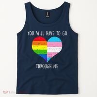 Retro You Will Have To Go Through Me Lgbtq Transg Tank Top thumb 2