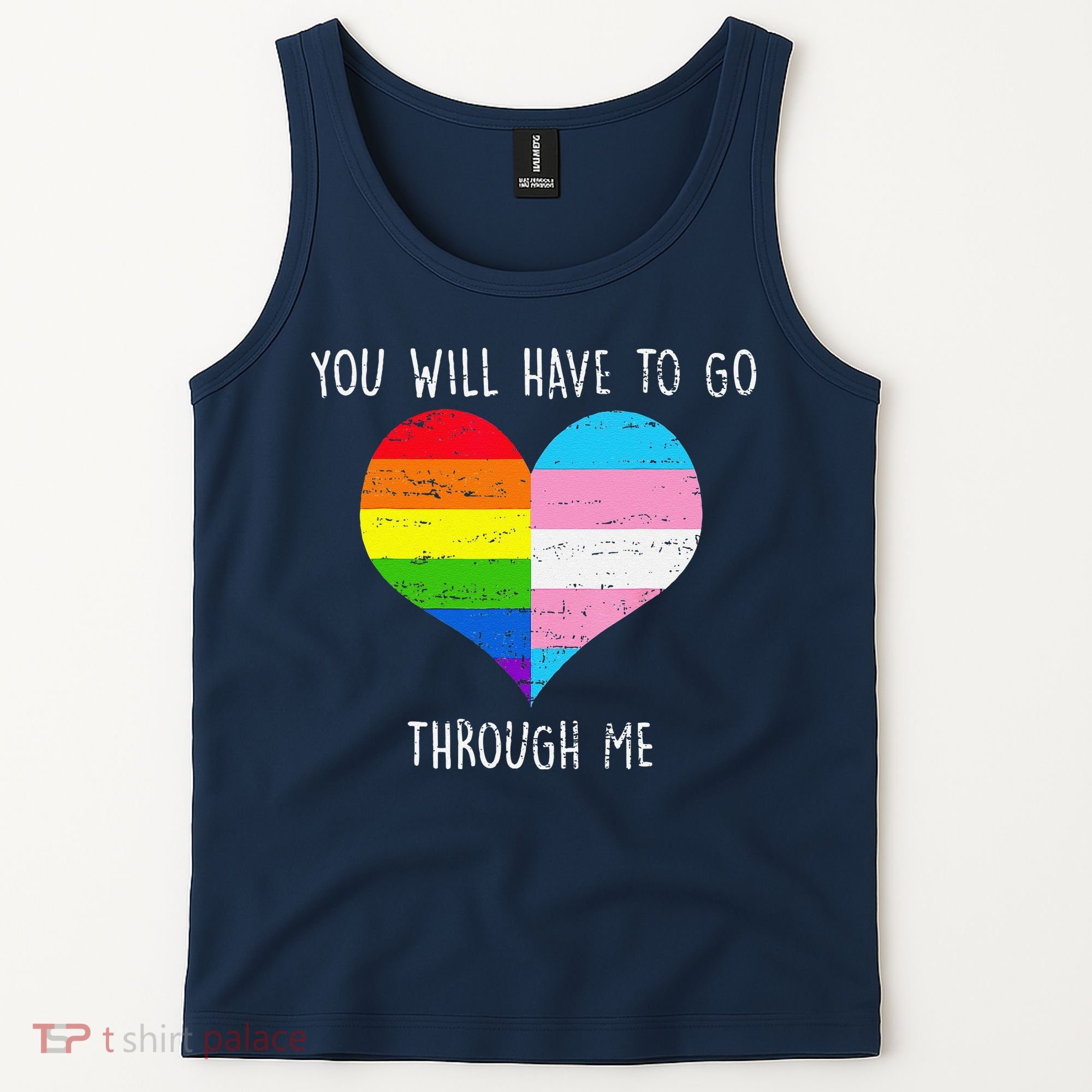 Retro You Will Have To Go Through Me Lgbtq Transg Tank Top