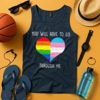 Retro You Will Have To Go Through Me Lgbtq Transg Tank Top thumb 4
