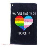 Retro You Will Have To Go Through Me Lgbtq Transg Golf Towel thumb 0