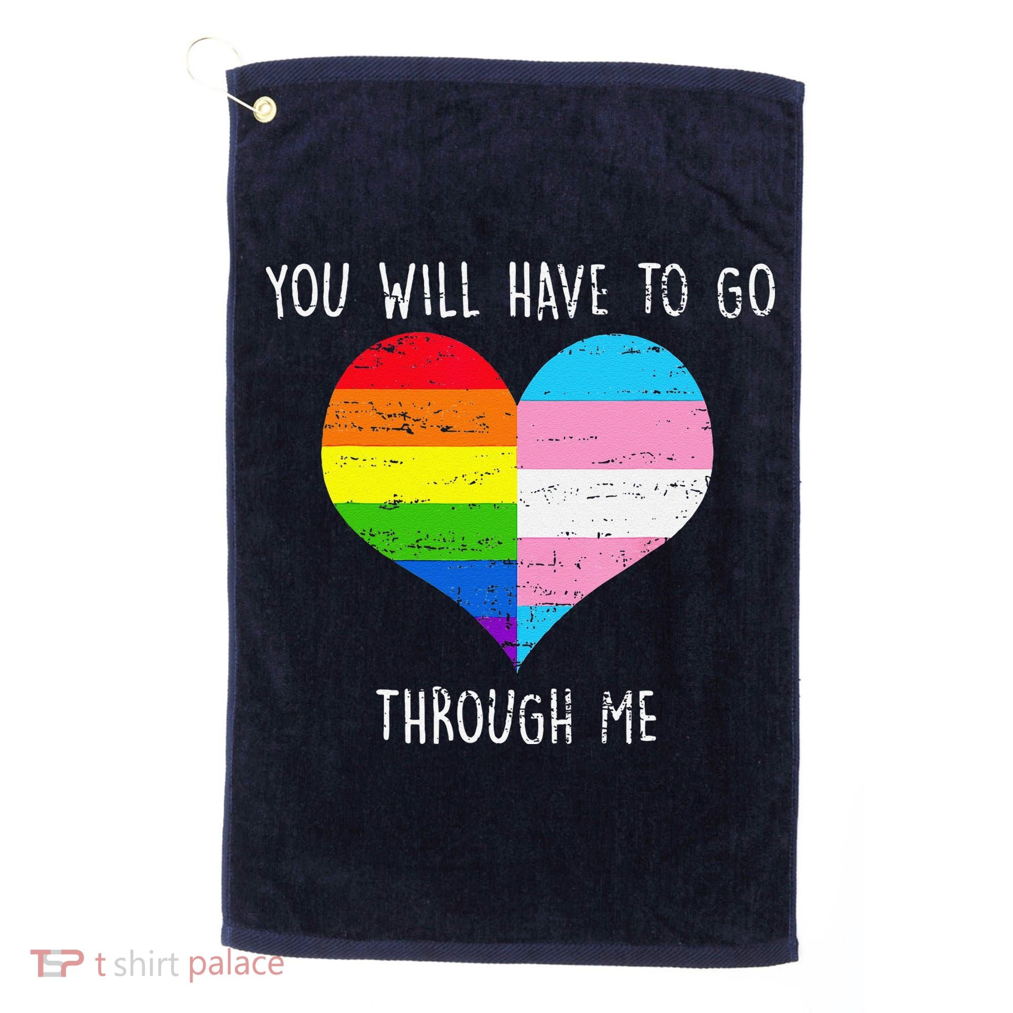 Retro You Will Have To Go Through Me Lgbtq Transg Golf Towel
