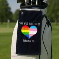 Retro You Will Have To Go Through Me Lgbtq Transg Golf Towel thumb 2