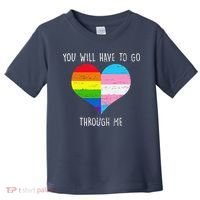 Retro You Will Have To Go Through Me Lgbtq Transg Toddler T-Shirt thumb 0