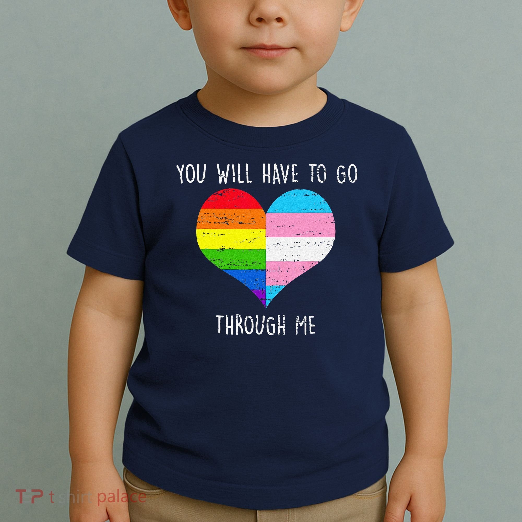 Retro You Will Have To Go Through Me Lgbtq Transg Toddler T-Shirt