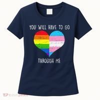 Retro You Will Have To Go Through Me Lgbtq Transg Women's T-Shirt thumb 0