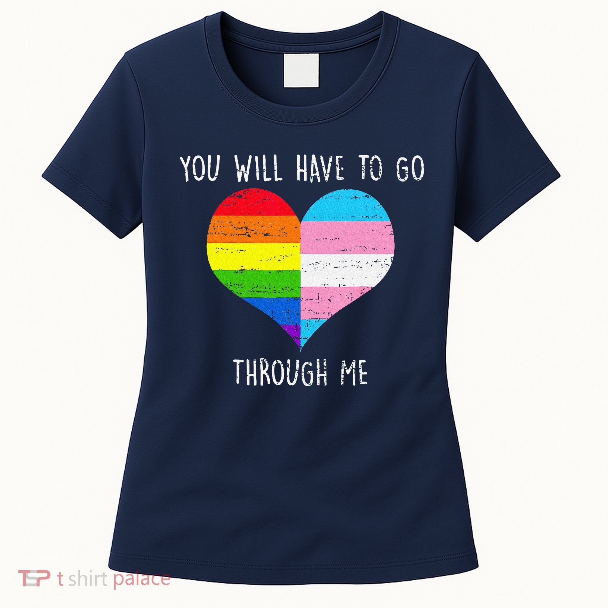 Retro You Will Have To Go Through Me Lgbtq Transg Women's T-Shirt