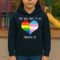 Retro You Will Have To Go Through Me Lgbtq Transg Kids Hoodie thumb 3