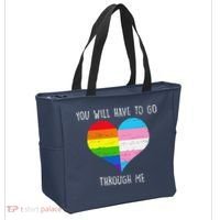 Retro You Will Have To Go Through Me Lgbtq Transg Tote Bag thumb 2