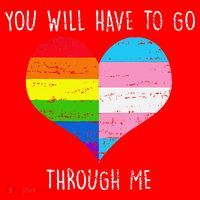 Retro You Will Have To Go Through Me Lgbtq Transg Santa Hat thumb 1