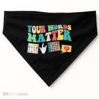 Retro Your Words Matters Speech Therapy Specialist USA-Made Doggie Bandana thumb 0