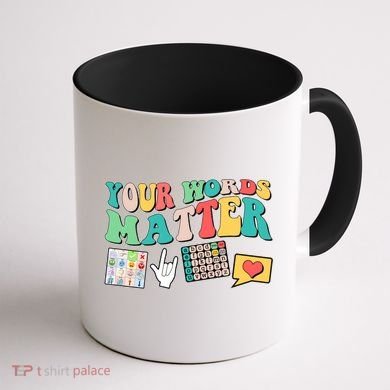 Retro Your Words Matters Speech Therapy Specialist Coffee Mug back