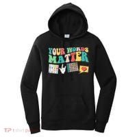 Retro Your Words Matters Speech Therapy Specialist Women's Hoodie thumb 0