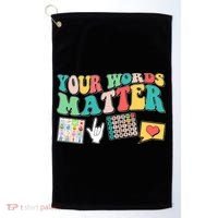 Retro Your Words Matters Speech Therapy Specialist Golf Towel thumb 0