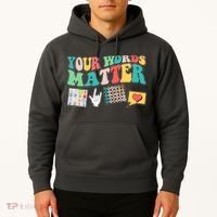 Retro Your Words Matters Speech Therapy Specialist Hoodie thumb 2