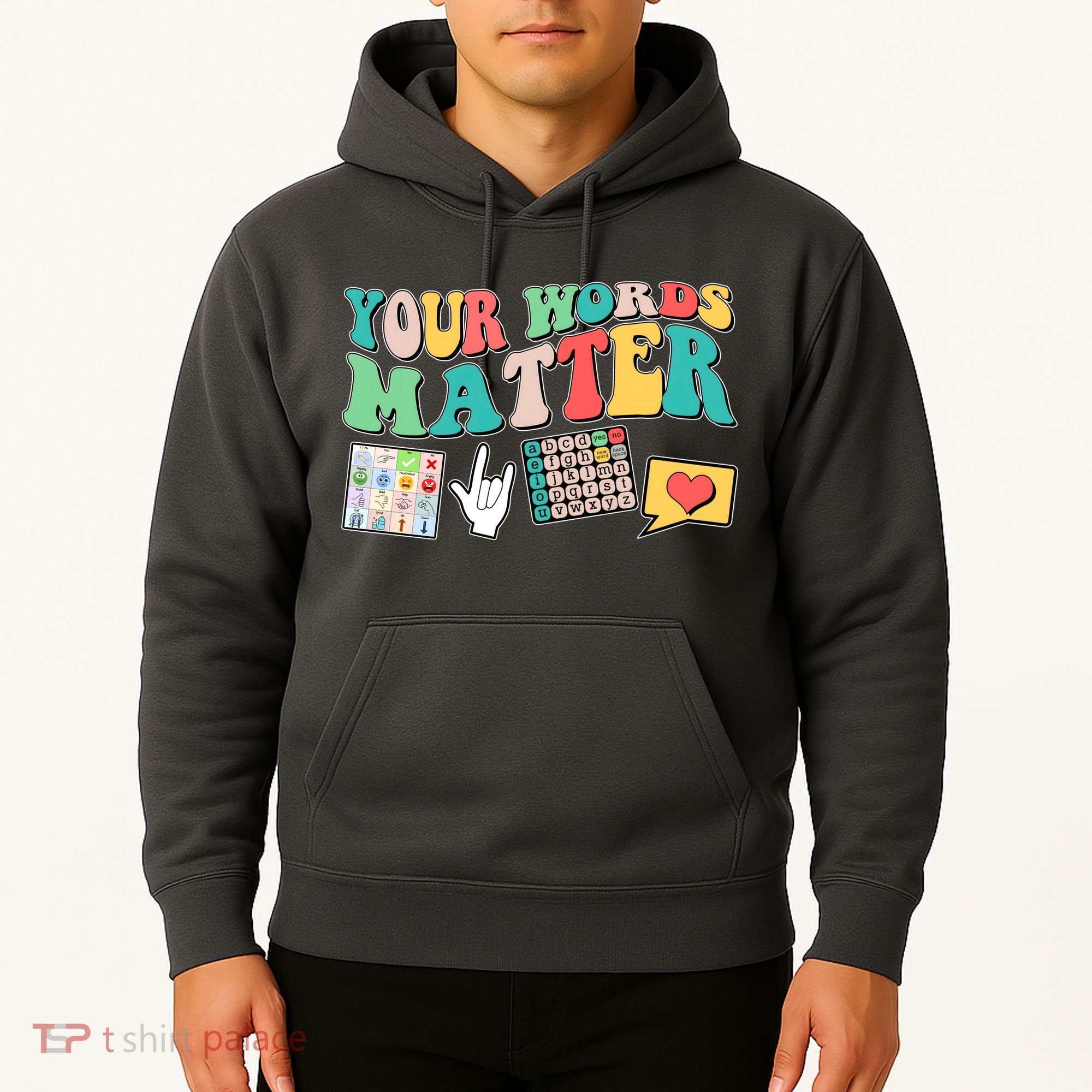 Retro Your Words Matters Speech Therapy Specialist Hoodie