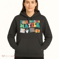 Retro Your Words Matters Speech Therapy Specialist Hoodie thumb 5