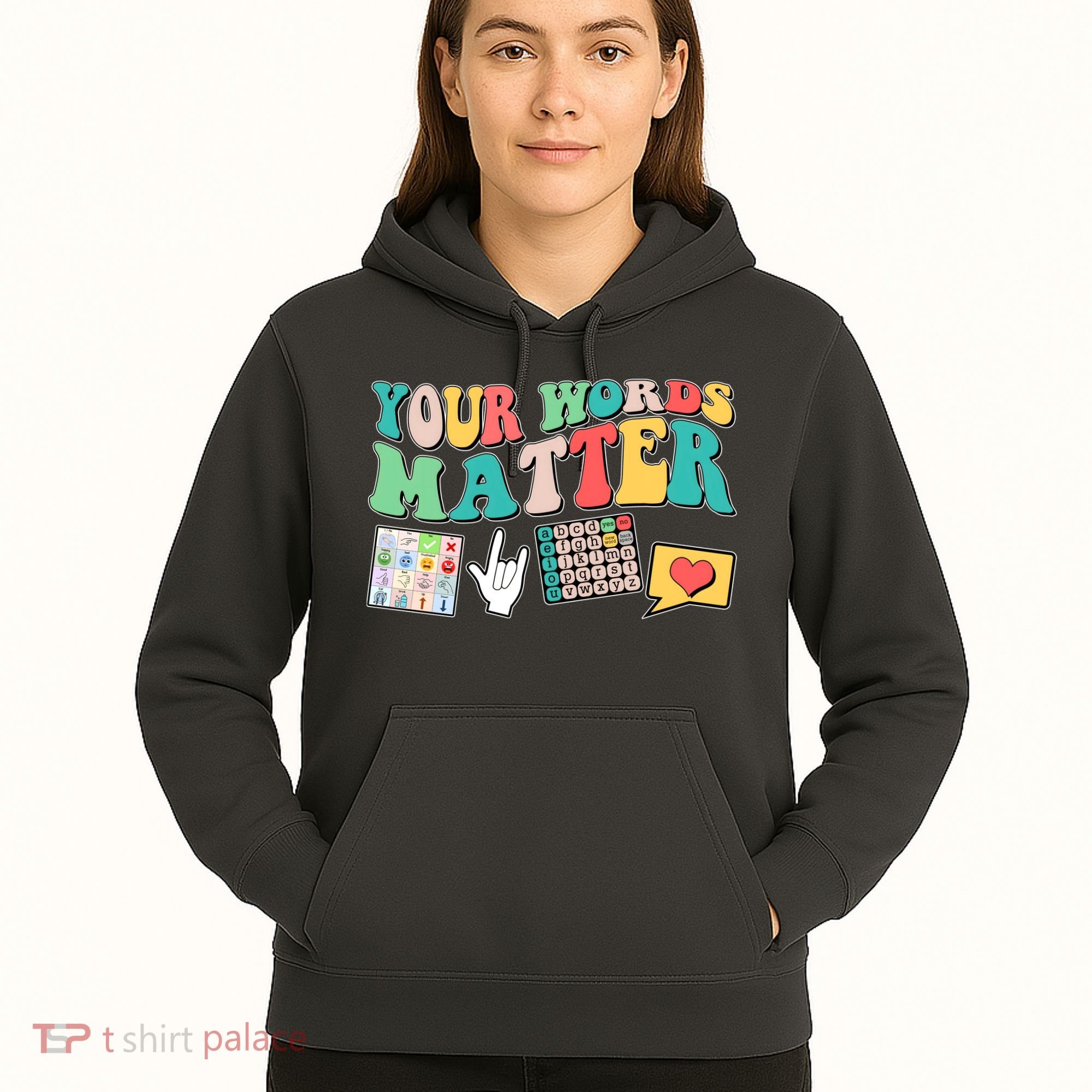 Retro Your Words Matters Speech Therapy Specialist Hoodie