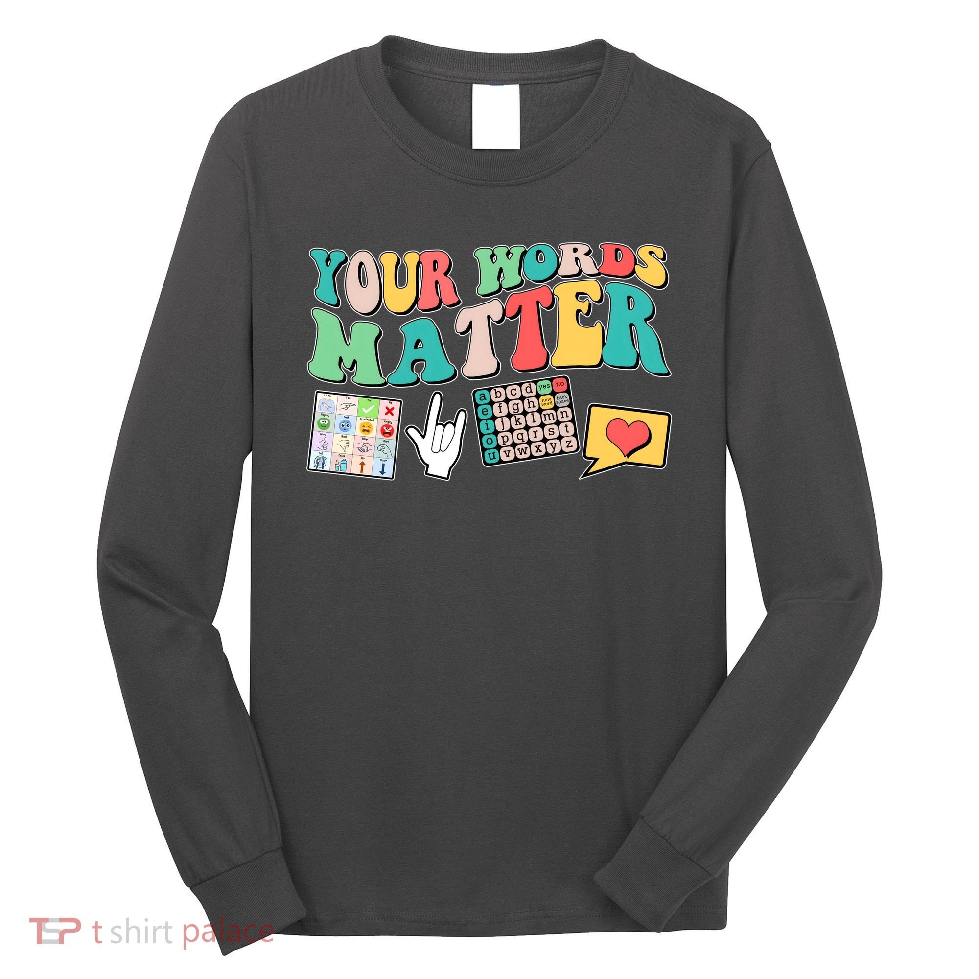 Retro Your Words Matters Speech Therapy Specialist Long Sleeve Shirt