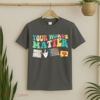 Retro Your Words Matters Speech Therapy Specialist T-Shirt thumb 2