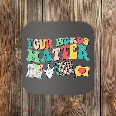 Retro Your Words Matters Speech Therapy Specialist Coaster