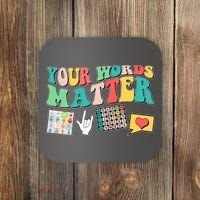Retro Your Words Matters Speech Therapy Specialist Coaster thumb 0