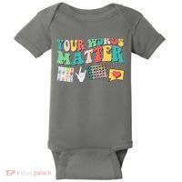 Retro Your Words Matters Speech Therapy Specialist Baby Bodysuit thumb 0