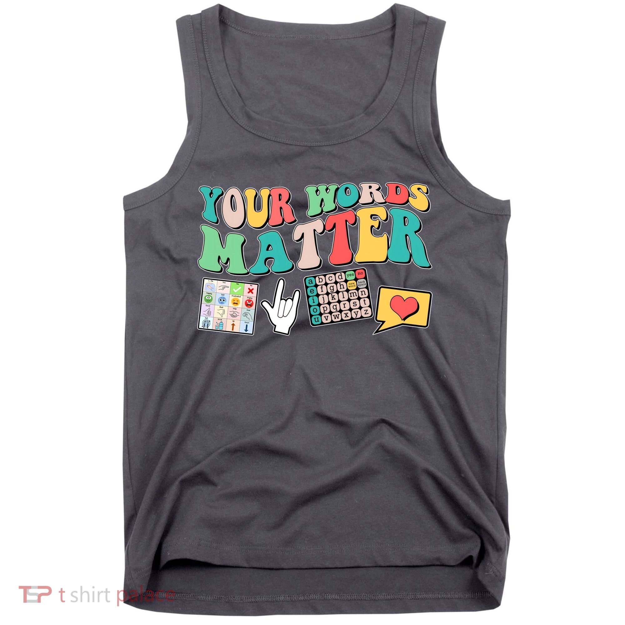 Retro Your Words Matters Speech Therapy Specialist Tank Top