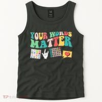 Retro Your Words Matters Speech Therapy Specialist Tank Top thumb 2
