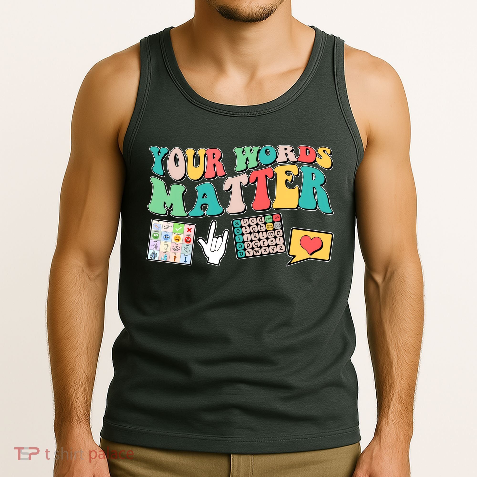 Retro Your Words Matters Speech Therapy Specialist Tank Top