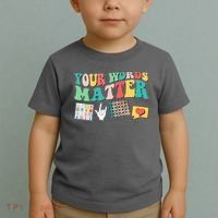 Retro Your Words Matters Speech Therapy Specialist Toddler T-Shirt thumb 2