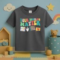 Retro Your Words Matters Speech Therapy Specialist Toddler T-Shirt thumb 3
