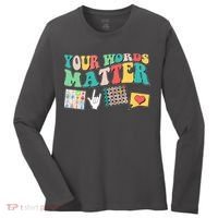 Retro Your Words Matters Speech Therapy Specialist Women's Long Sleeve Shirt thumb 0