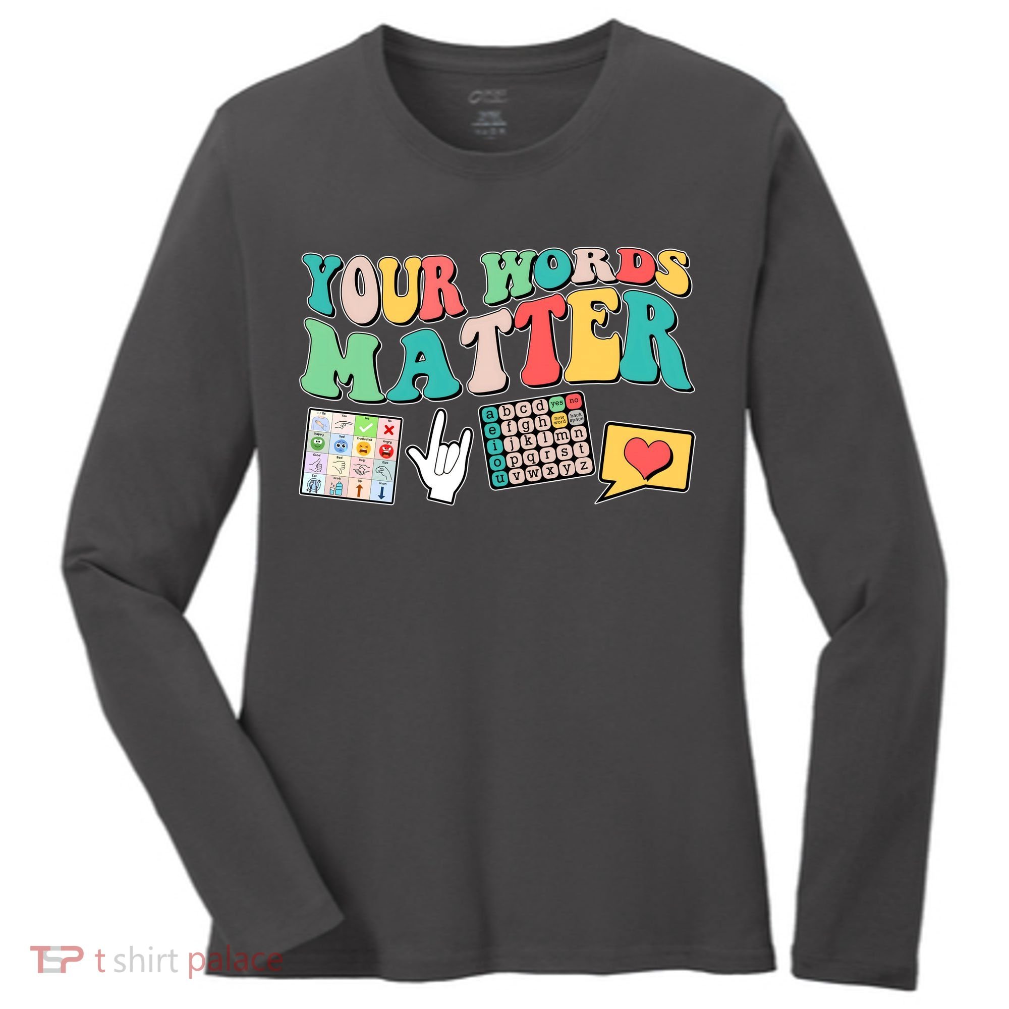 Retro Your Words Matters Speech Therapy Specialist Women's Long Sleeve Shirt